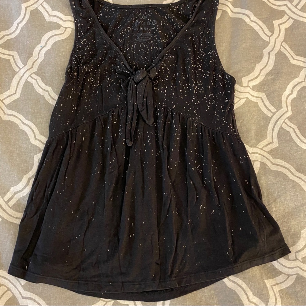 Black Soft and Sexy tank with white splatter print